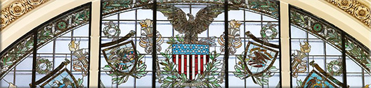 Detail of stained glass window, Library of Congress Thomas Jefferson Building, Washington, D.C.