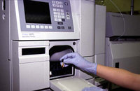 Photograph showing color measurement using spectrocolorimeter.