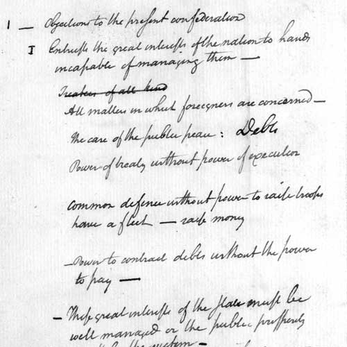 Alexander Hamilton's speech notes