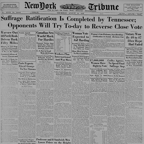 Suffrage Ratification is Completed by Tennessee