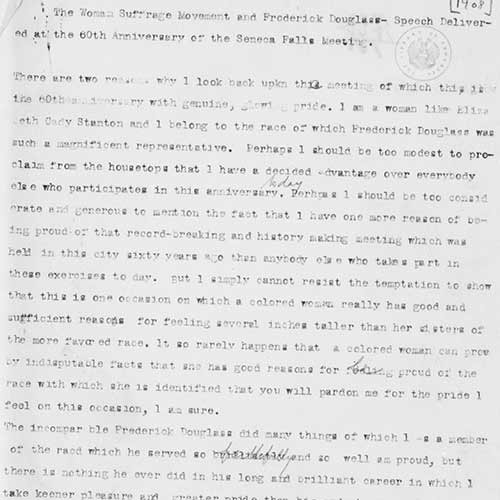 The Woman Suffrage Movement and Frederick Douglass