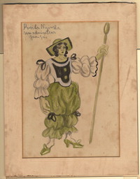 illustration of woman in shepardess costume
