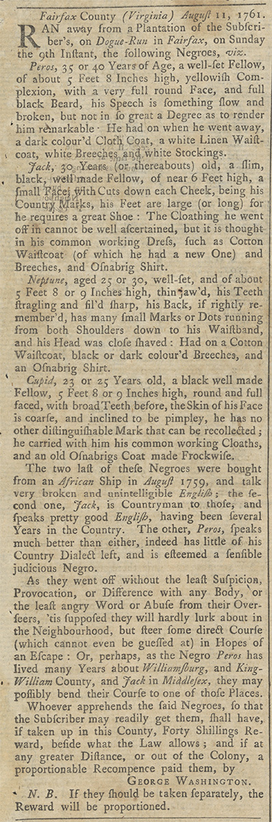 <em>Maryland Gazette</em>, August 20, 1761