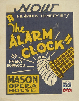 Poster shows a foot wrapped in bandages for a comedy performance at the Mason Opera House.
