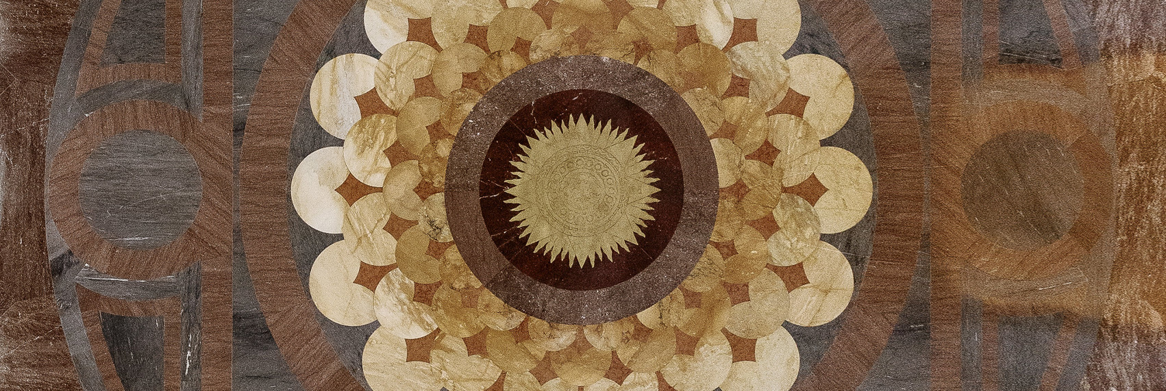 Compass rose on the floor of the Great Hall