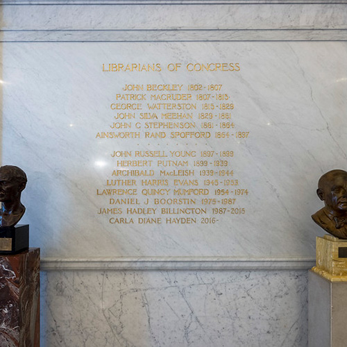 Inscription of the names of all Librarians of Congress